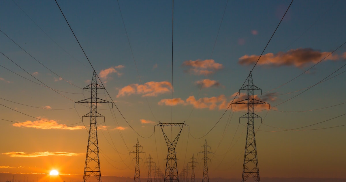 Electricity power lines against the sky