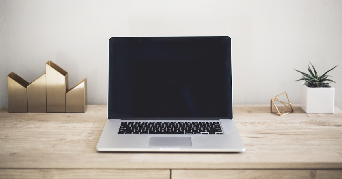 Laptop computer on a desk